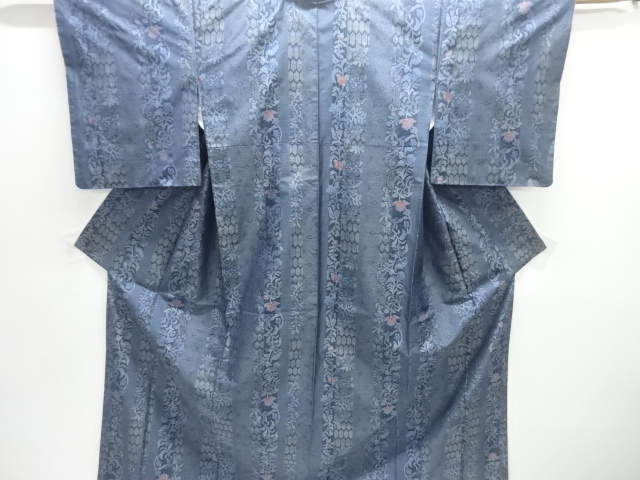 JAPANESE KIMONO / DORO OSHIMA TSUMUGI / WOVEN FLOWER SARASA